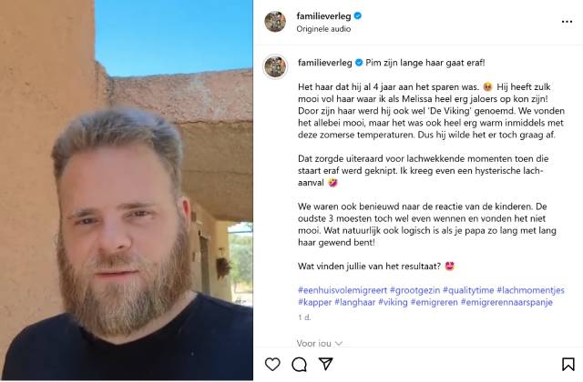 De nieuwe look van papa Pim.